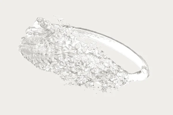 Pureza salpicadura de leche con formas creativas, 3d renderizado . — Foto de Stock