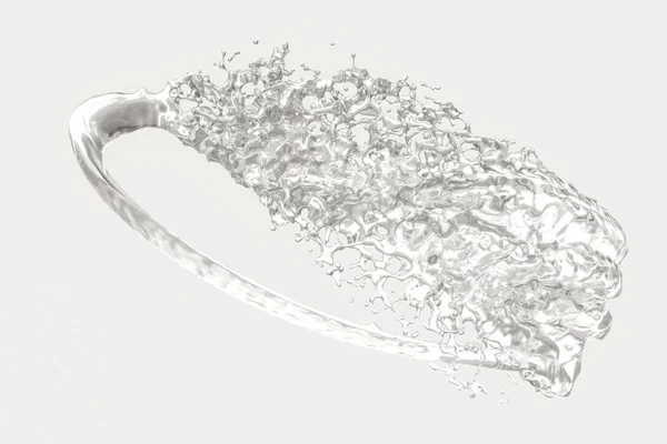 Pureza salpicadura de leche con formas creativas, 3d renderizado . — Foto de Stock