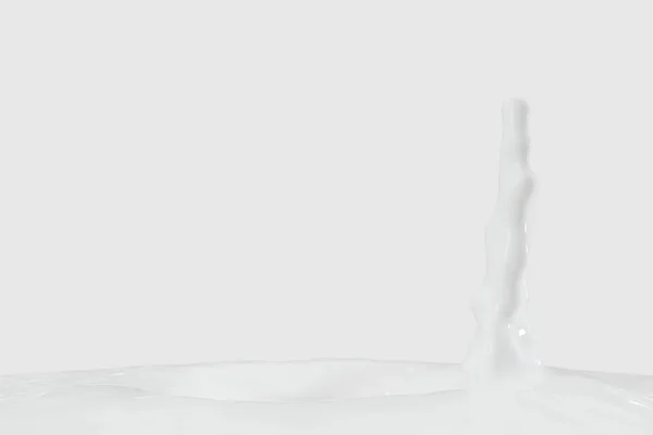 Percikan kemurnian susu dengan bentuk kreatif, rendering 3d . — Stok Foto