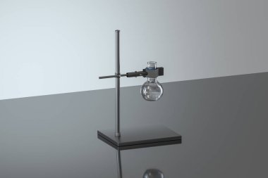 Laboratuvarda kimyasal aletler ve reaktifler, 3d render