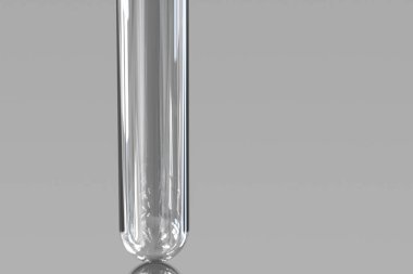 Laboratuvarda kimyasal test tüpü, 3d render.