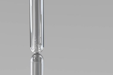 Laboratuvarda kimyasal test tüpü, 3d render.