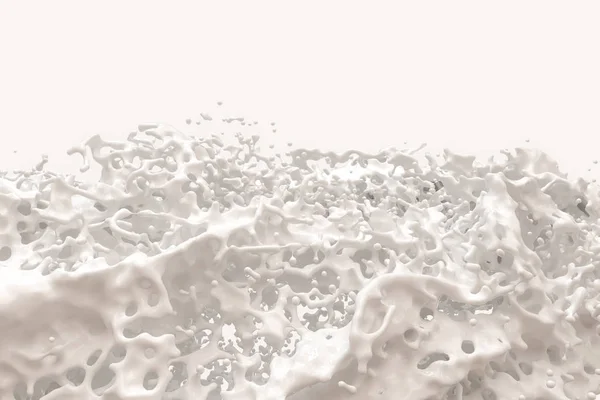 A bowl of milk and splashing liquid, 3d rendering. — Stock Photo, Image