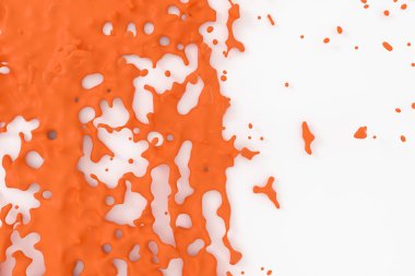 Pigment in sıçrayan sıvısı, iki tonlu renkli arka plan, 3d render.