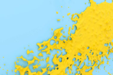 The splashing liquid of pigment, two-tone color background, 3d rendering. clipart