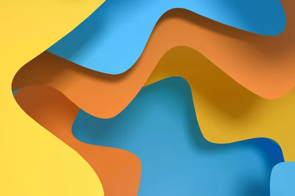 Kurv papper bakgrund, färgglad bakgrund, 3D-rendering — Stockfoto