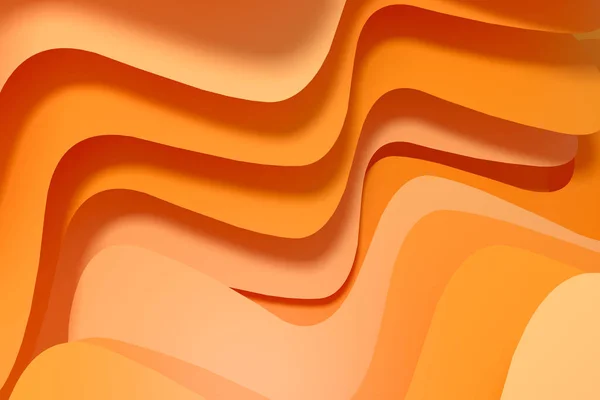3d Rendering Curve Papir-bakgrunn, oransje bakgrunn – stockfoto