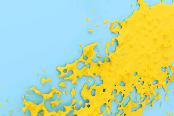 The splashing liquid of pigment, two-tone color background, 3d rendering. — Stock Photo, Image