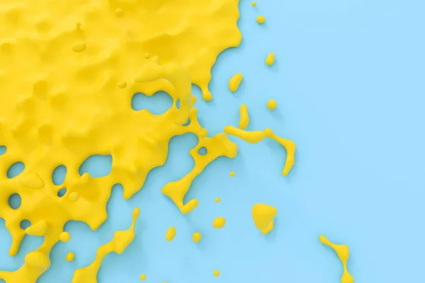 The splashing liquid of pigment, two-tone color background, 3d rendering. — Stock Photo, Image