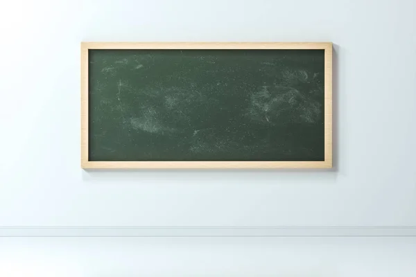 Μια τάξη με έναν μαυροπίνακα στο μπροστινό μέρος του δωματίου, 3D απόδοση. — Φωτογραφία Αρχείου