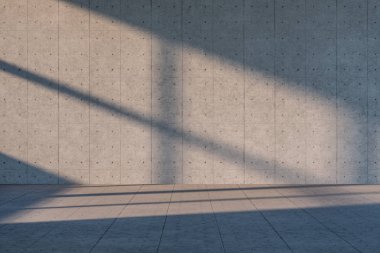 Temizlik evi ve pencereden güneş ışığı, 3d render.