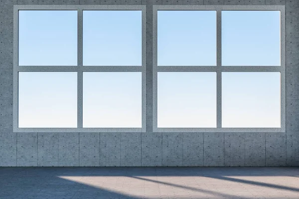 청소 집과 창에서 햇빛, 3D 렌더링. — 스톡 사진