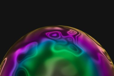 Renkli yüzeyli küreler, koyu arka plan, 3d render.