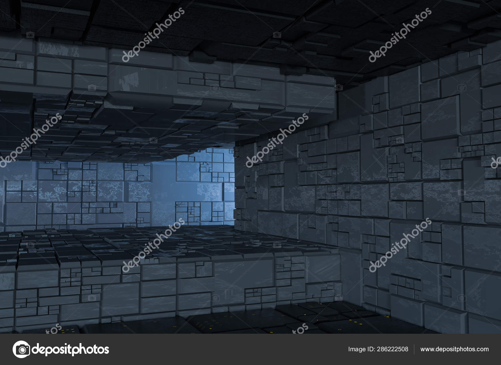 Dunkle Ruinen Mit Schaltung Textur Wand Sci Fi Architektur