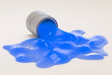 Beyaz arka plan ile boya kova, 3D Rendering.