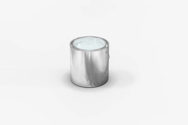 O balde de tinta com fundo branco, renderização 3d . — Fotografia de Stock