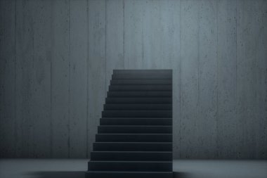 Karanlık bodrum, 3d render merdiven.