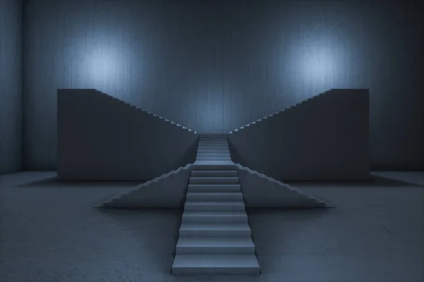 Сходи в темному підвалі, 3d візуалізація . — стокове фото