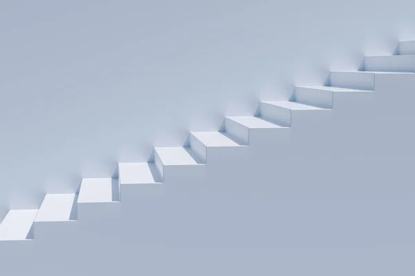 A escada à luz do dia com fundo branco, renderização 3d . — Fotografia de Stock