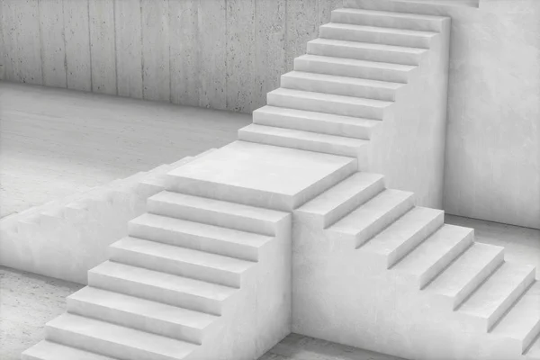 Η σκάλα στο φως της ημέρας με λευκό φόντο, 3D απόδοση. — Φωτογραφία Αρχείου