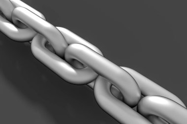 Boş arka planlı zincir, dijital güvenlik kavramı, 3d render.