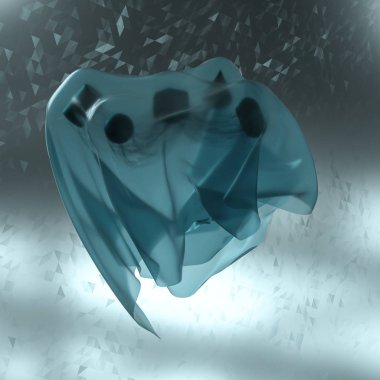 Koyu arka plan, 3d render ile soyut kumaş şekilleri.