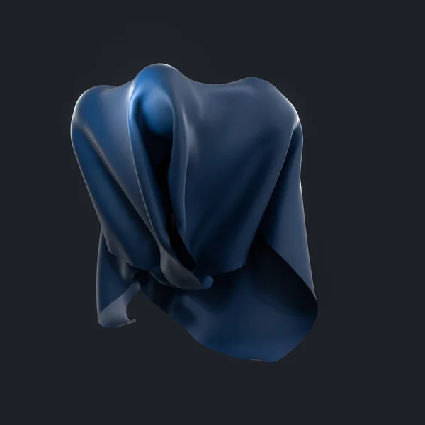 Formas abstratas de tecido com fundo escuro, renderização 3d . — Fotografia de Stock