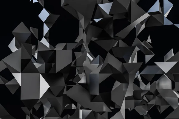 Треугольная бумага с творческими формами, 3D рендеринг — стоковое фото