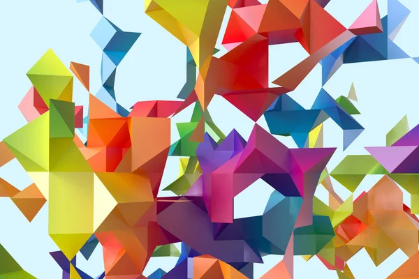 Triangular paper with creative shapes, 3d rendering — Stock Photo, Image