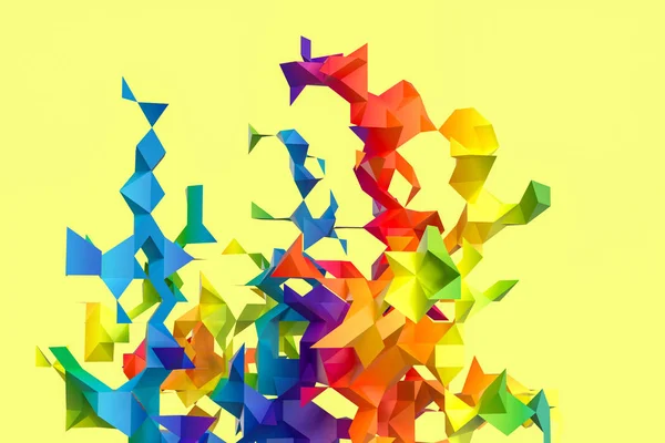 Trekantigt papper med kreativa former, 3D-rendering — Stockfoto