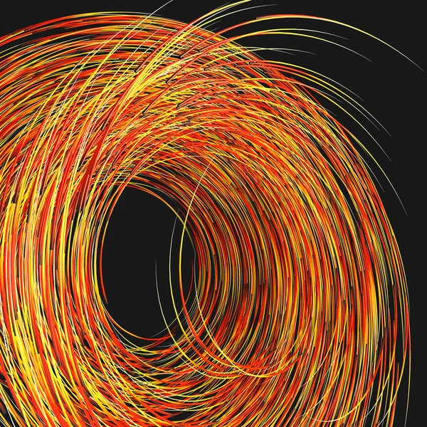 グラデーションラインを持つオレンジ色の渦巻き、3Dレンダリング — ストック写真