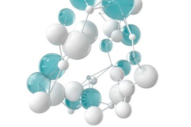 Gen çizgileri ve düğümleri, biyolojik gen yapısı, 3d render.