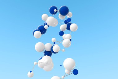 Gen çizgileri ve düğümleri, biyolojik gen yapısı, 3d render.