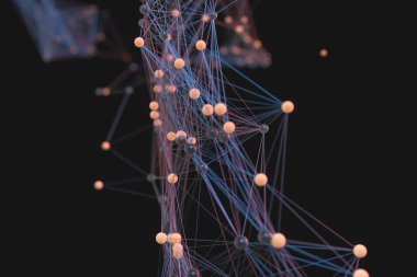 Gen çizgileri ve düğümleri, biyolojik gen yapısı, 3d render.