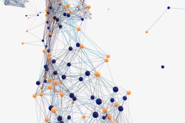 Gen çizgileri ve düğümleri, biyolojik gen yapısı, 3d render.