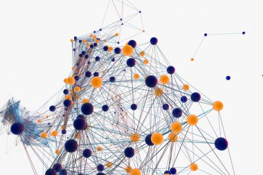 Gen çizgileri ve düğümleri, biyolojik gen yapısı, 3d render.