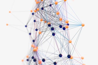 Gen çizgileri ve düğümleri, biyolojik gen yapısı, 3d render.