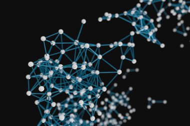 Gen çizgileri ve düğümleri, biyolojik gen yapısı, 3d render.