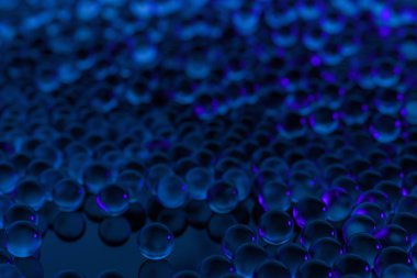 Yukarıdan düşen kürelerin kütlesi, 3d render.