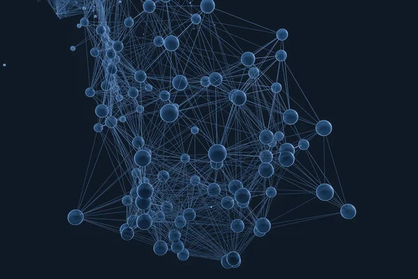 Gen çizgileri ve düğümleri, biyolojik gen yapısı, 3d render.