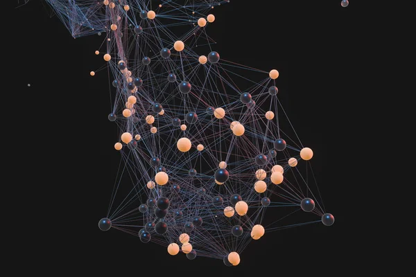 Genlijnen en knopen, biologische genstructuur, 3D-rendering. — Stockfoto