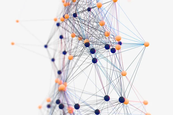 Gen çizgileri ve düğümleri, biyolojik gen yapısı, 3d render.