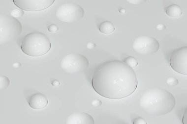 Yinelenen küreler ve duvar lots, 3d render.