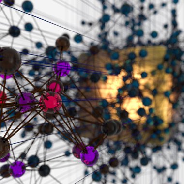 Saydam küp ve teknik bağlantı, 3d render