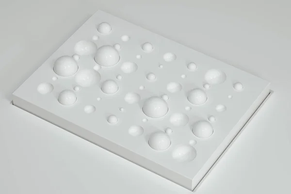Un montón de esferas de repetición y la pared, la representación 3d . —  Fotos de Stock