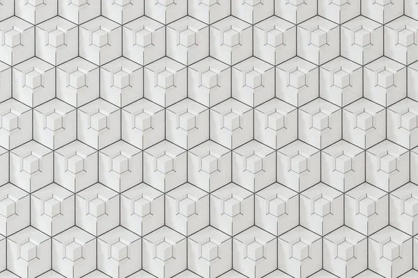 De muur met dubbele vierkantjes gestapeld, 3D-rendering. — Stockfoto
