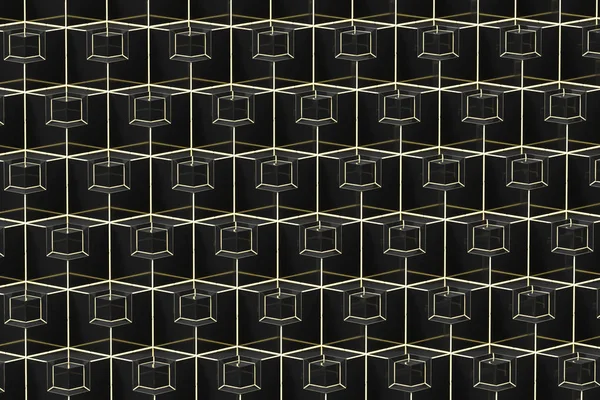 Стена с двойными квадратами сложена, 3d рендеринг . — стоковое фото