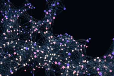 Varyasyonel çizgilerle parlayan düğümler, 3d render