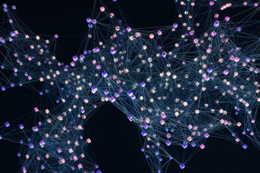 Varyasyonel çizgilerle parlayan düğümler, 3d render