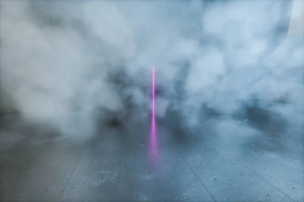 Una stanza di cemento vuota piena di nebbia, rendering 3d — Foto Stock